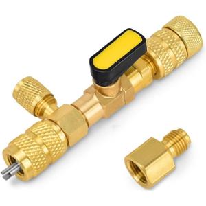 R410A R22 AC Valve Core Remover Installer Tool, Valve Core Remover, Dual Size 1/4"-5/16" Port HVAC Valve Core Removal Installer for Refrigeration Air Conditioning A/C Line Repair Tools