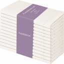 PurpleEssences Set of 12 Hemstitch Cloth Dinner Napkins 100% Cotton - Soft Durable Washable - Ideal for Wedding Spring Easter Summer - Perfect Everyday Use Table Linen 18x18 - Cream