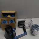 Geedel Rotary Cheese Grater Cheese Shredder - Upgraded 5-in-1 Cheese Grater with Handle and Strong Suction Base, Multi-purpose Vegetable Slicer Ice Shaver Nuts Grinder for Ice, Vegetables, Fruit, Nuts (Black Blue)