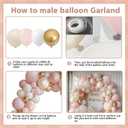 Pink Beige White Balloons Arch Kit - 144 pcs Light Pastel Pink Beige Sand White Chrome Gold Balloons for Engagement Wedding Bridal Shower Birthday Princess Anniversary Party Decorations