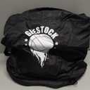 Geestock Drawstring Backpack Gym Bags Swim Bag with Shoes Compartment and Wet Pocket, with Single Mesh Ball Bag for Soccer, Basketball, Volleyball, String Backpack Beach Bags for Sport, Gym, Black