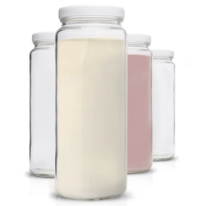 Sip, Sip Hooray Wide Mouth Original Series Glass Bottle with White Lids, 32 oz, 4 pck.