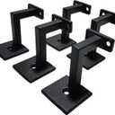 Square Handrail Brackets for Staircase Stair Railing Brackets with Screws (Pack of 5) (Textured Black)