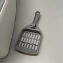 Amazon Basics Large Cat Litter Box with High Sides, Open Top, Includes Scoop, 19 x 15 x 11.75 inches, Grey/Beige