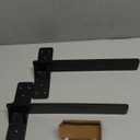 16 inch Floating Countertop Support Brackets by Balin Designs, Free hanging Floating Shelf Brackets Heavy Duty, Invisible Wall Shower Bench T Support for Vanities, Granite Countertops, (2 pack) (Black)