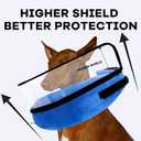 Inflatable Dog Cone Collar-Enhanced Anti-Licking Protective Cone with Adjustable Strap-Soft Dog Donut Collar Recovery Cone for Pets After Surgery(Blue, M)