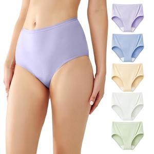 Battewa Quick Dry Incontinence Underwear for Women High Waisted Leak Proof Panties Washable Postpartum Bladder Control Cotton Briefs (Multicolor, 2X-Large, 5 Pack)