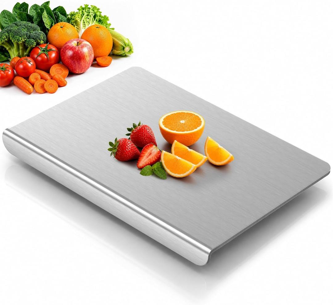 Titanium Cutting Boards for Kitchen, Non-Toxic Pure Titanium Chopping & Kneading Board with Cutting Mat, Dishwasher Safe for Meat, Fruit, Vegetables & Bread,20 * 16