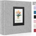 Photo Album 4x6 600 Photos Linen Large Capacity Fabric Cover Books Albums Wedding School Family Anniversary Baby Memory Engagement Travel Albums(Grey, 600 Pockets)