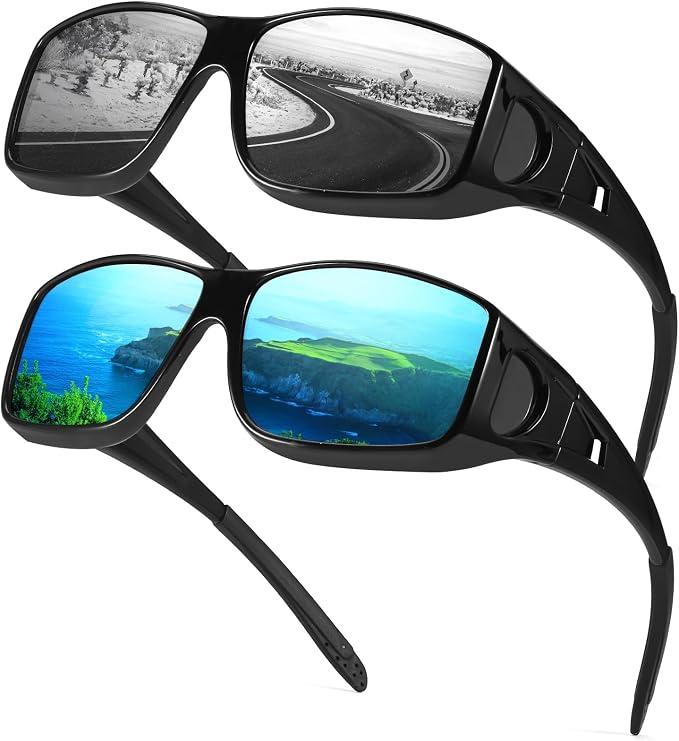 Myiaur Polarized Fit Over Glasses Sunglasses for Men Women UV400 Protection
