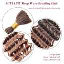 2 x SUYIAPIY Boho Braiding Hair - Deep Wave, Wet & Wavy, 80g, 18 inch (1B/30#, Deep Water Wave, Curly)