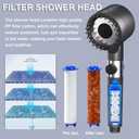 Filtered Shower Head with Handheld,ion High Pressure 4 Spray Mode Showerhead with Filters,Water Softener Filters Beads for Hard Water - Remove Chlorine - Reduces Dry Itchy Skin