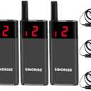 Mini Walkie Talkies, Ultra-Compact & Lightweight, Built-in Rechargeable Battery, Comfortable Earphones for All-Day Use, Ideal for Multiple Scenarios (3 Pack)