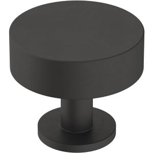 Amerock | Cabinet Knob | Matte Black | 1-1/4 inch (32 mm) Diameter | Radius | 1 Pack | Drawer Knob | Cabinet Hardware
