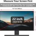 Anti Blue Light Screen Protector for 20, 20.2, 21.5, 21.6, 22 Inches - 16:9 / 16:10 Aspect Ratio Computer Monitor Hanging Type Blue Light Blocking Filter Anti Scratch Eye Protection Shield for Desktop Computer(BL HT 22 Inches)