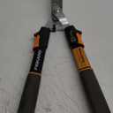Fiskars Power-Lever Hedge Shears - 25"-33" Extendable Handle - Plant Cutting Scissors - Yard and Garden Tools - Orange/Black (1-Pack)