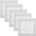 Vent Systems 3" x 3" Inch (Opening Dimensions) - Pack of 5 - Plastic White Soffit Vent Cover - Flat Square Air Vent Grille - Air Vent Deflector - HVAC 4" x 4" Inch (Overall Dimensions)