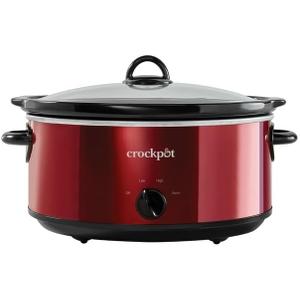 7-Quart Manual Slow Cooker, Red Stainless Steel, Enjoy Healthy, Delicious Meals Without Cleaning Up More Than One Pot