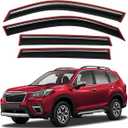 Lightronic Extra Durable Clip-on in-Channel Auto Vent Window Visor, Fits 2019-2024 Subaru Forester, UV Protection Rain Guard, Original Wind Deflector, No-Drill Easy Install, Dark Smoke, 4-Pcs