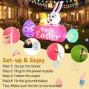 5.6FT Easter Inflatables Outdoor Decorations Bunny Blow Up Color Eggs and Chick, Built-in LED Lights Happy Easter Decor for Home Outside Yard Lawn Garden Holiday Party