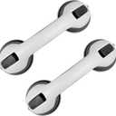 Grab Bars for Bathtubs and Showers, 12" Safety Handles for Shower, Suction, Perfect for Smooth Tiles/Glass/Hard Plastic, Maximum Bearing Capacity 145 Pounds (Grey) (Gray)