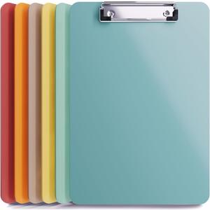 Clipboards  Set of 6 Plastic Clip Boards 8.5x11 Bulk | Colored Acrylic Clipboards for Classroom, Boho Classroom Decor, Teacher Supplies | Cute Clip Board for Kids, Office, Coaching, Medical, School