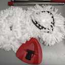 2 Spin Mop Head Replacement, 1 Base, 1 Mop Handle (30-58in) Combo Mops Set Compatible with OCedar EasyWring RinseClean Microfiber Mops (White (1-Tank System))