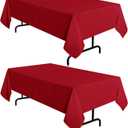sancua 2 Pack Red Tablecloth 60 x 102 Inch, Rectangle 6 Feet Table Cloth - Stain and Wrinkle Resistant Washable Polyester Table Cover for Dining Tables, Buffet Parties and Camping