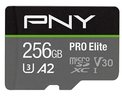 PNY 256GB PRO Elite Class 10 U3 V30 and 256GB Premier-X Class 10 U3 V30 microSDXC Memory Cards