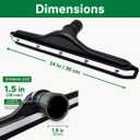14" Vacuum Wand and Squeegee Vacuum Tool, 1.5-Inch Wet Dry Vacuum Attachments Kit, Compatible with Select Shop-Vac and RIDGID Wet/Dry Models, Black Rubber Blades, 2-Piece S-Wand for Hard Floors