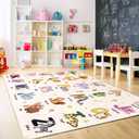 Bolacrom Kids Rugs for Playroom Educational Rug for Learn The ABC Alphabet, Soft Machine Washable Non-Slip Cute Carpet for Classroom Toddler Nursery Kids Room Decor Mat