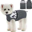 FUAMEY Sleeveless Dog Sweaters for Small Dogs, Warm Puppy Sweater Cable Knit, Cozy Winter Clothes Outdoor Indoor, Thermal Turtleneck Shirt Cold Weather Outfits, Shih Tzu, Bichon Frise (Grey, S) (Gray)