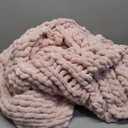 Maetoow Chenille Chunky Knit Blanket Throw 6080 Inch, Handmade Warm & Cozy Blanket Couch, Bed, Home Decor, Soft Breathable Fleece Banket, Christmas Thick and Giant Yarn Throws, Light Pink