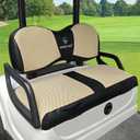 Golf Cart Seat Covers Fits for Yamaha G29/Drive 2 Front Standard Seat Cushion, Cooling Breathable Mesh and Vinyl Leather with Pockets Yamaha Replacement Seat Covers, Adjustable Buckles No Stapler, (Beige)