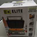 GreenPan Elite 4-Square Waffle Maker, Ceramic Nonstick Plates, Cream White