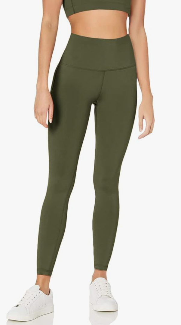 Amazon Essentials Workout Leggings for Women, High-Rise Active Sculpt Athleisure, Green, 1XL