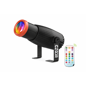 18W Pinspot Light, RGBW Mirror Disco Ball Spotlight with Remote Control, Manual Focus 4 in 1 LED 16 Light Colors, Super Bright Stage Lighting for Party Club Bar Wedding, Modern Orange