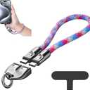 Phone Wrist Strap with C to C 240W Charging Cable, Wearable Bracelet Design, Fast Charging & Data Transfer Lanyard, Compatible with iPhone 17/16/15 and USB-C Smartphones (Pink)