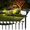 Solar Lights Outdoor Waterproof IP65,Auto On/Off, 2700K 2 Lighting Modes, Super Bright LED, Solar Powered Yard Garden Solar Spot Lights for Outside Landscape -8 Pack