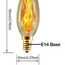 CTKcom 40 Watt E14 Base Edison Chandelier Light Bulbs (6 Pack),C35 Vintage Antique BulbsDimmable Amber Glass, Warm White 2300k,for Candle Pendant LightsHome Light Fixtures120V