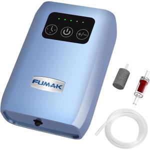 Aquarium Air Pump, USB Rechargeable Lithium Battery Powered Portable Air Pump for Fish Tanks, AC/DC Dual Mode Oxygen/Aerating Pump for Outdoor Fishing, Emergency, Power Cuts (For Aquarium up to 60 Gal)