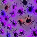 DR.DUDU 36 Pack Halloween Spider Wall Decor, 3D Window Stickers with Multi-Color LEDs, Removable Light up Spiders Wall Decals for Bathroom Home, Door Party, Indoor & Outdoor Decorations 