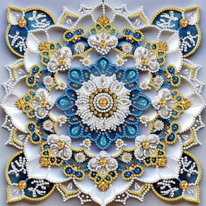 5D Crystal Art Diamond Painting Kits for Adults, Mandala Flower Diamond Art Kits for Adults Beginner, DIY Diamonds Dot Gem Painting for Home Wall Decor 11.8x11.8inch