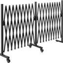 SMONTER Expandable Barricade Gate, 200" Metal Safety Barrier Gate with Casters, Accordion Garden Yard Fence Portable Dog Gates with Latch Indoor Outdoor