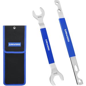 2Pcs Fan Clutch Wrench Set, 32mm & 36mm Wrenches,Water Pump Pulley Holder for Ford,BMW,GM,Chevrolet,Blue