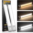 Under Cabinet Lights,76 LED Operated Motion Sensor Light Indoor,1500mAh USB Rechargeable Closet Lights, 2 Pack Magnetic Dimmable Closet LightsWireless Under Counter Lights for Kitchen, Stairs (9.5inch - 2pack)