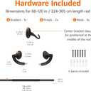 Amazon Basics Adjustable Easy to Install Blackout Curtain Rod for Bedroom and Living Room, 88" to 120", Black