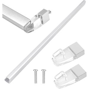 Glass Shower Door Towel Bar 30" Bright Chrome Compatible with Alumax Basco Sliding Shower Door Handle Replacement w/Silver Transparent Brackets Fits Framed Shower/Tub Enclosure Doors Up to 31" Wide