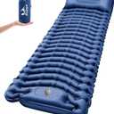 Sleeping Pad for Camping - Ultralight Camping Mattress with Pillow, Built-in Foot Pump, Compact Inflatable Portable Mat for Backpacking, Hiking, Car Traveling, Beach, Tent