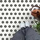 MORCART 40 Pack Peel and Stick Floor Tile, Vinyl Flooring Waterproof, 7.87" x 7.87" DIY Flooring for Bathroom, Kitchen, Fireplace, Pet House, Stairs, Bedrooms, Wall Black White (1419 black flowers+white bg)